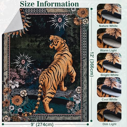 Tapete Boho Yinhua Tiger 9x12 Antideslizante Lavable miniatura 2