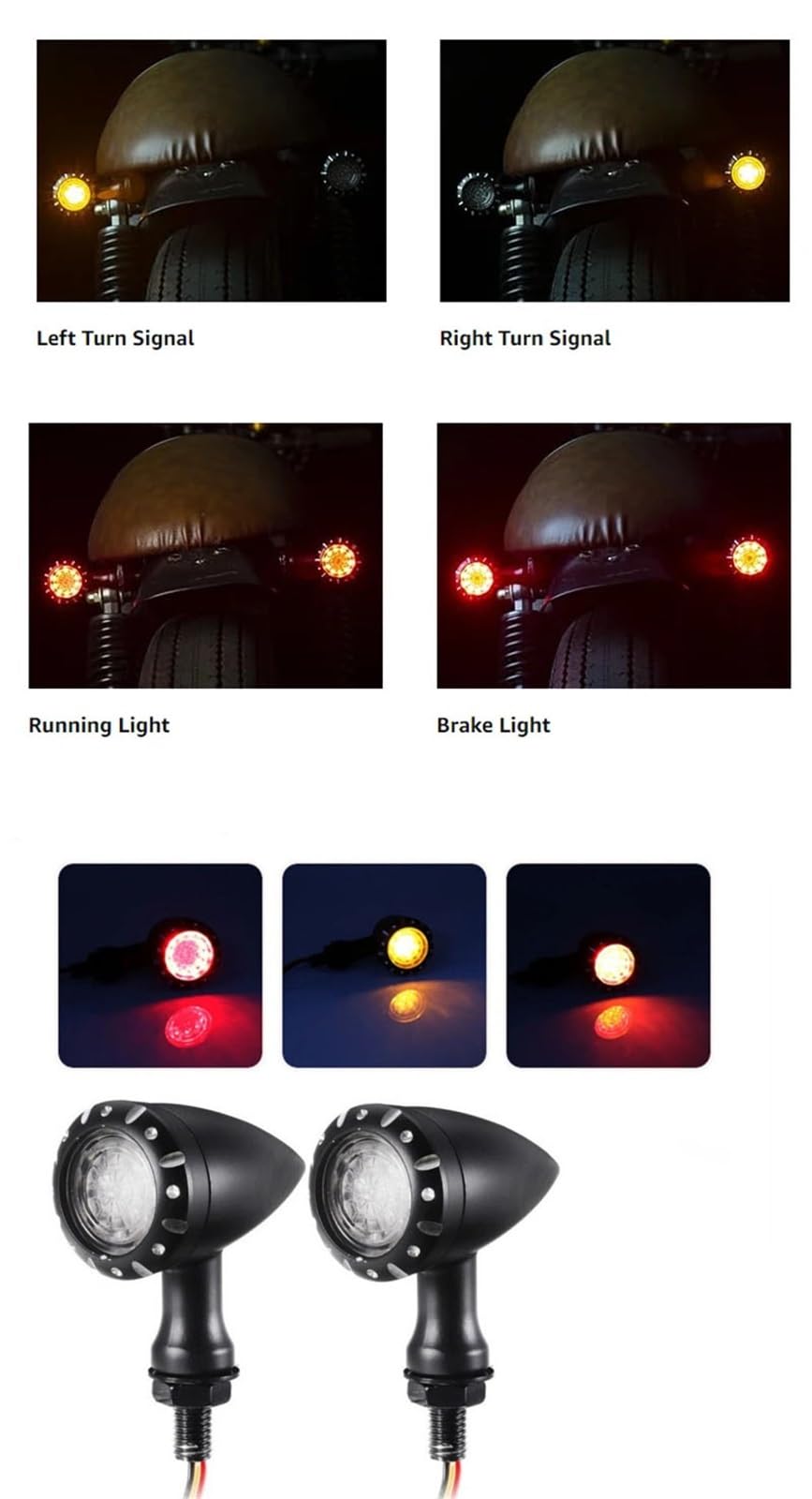 Indicatore Luminoso Per Moto 10mm 12V Di Direzione Lampeggiante Lampada Freno Universale Per KAWASAKI Z900RS ZZR600 Z250 EX250 EX300