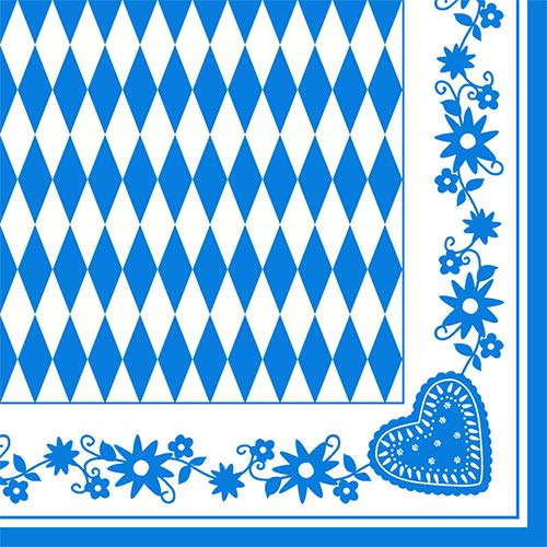 400 Servietten 3-lagig 1/4-Falz 40 x 40 cm "Oktoberfest" (84489)