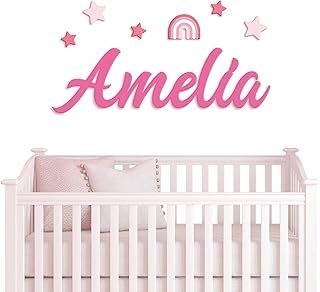Personalized Wooden Name Sign for Nursery, Custom Baby Name Signs for Kids Room Wall, Customized Nursery Name Sign for Baby Boy Girl