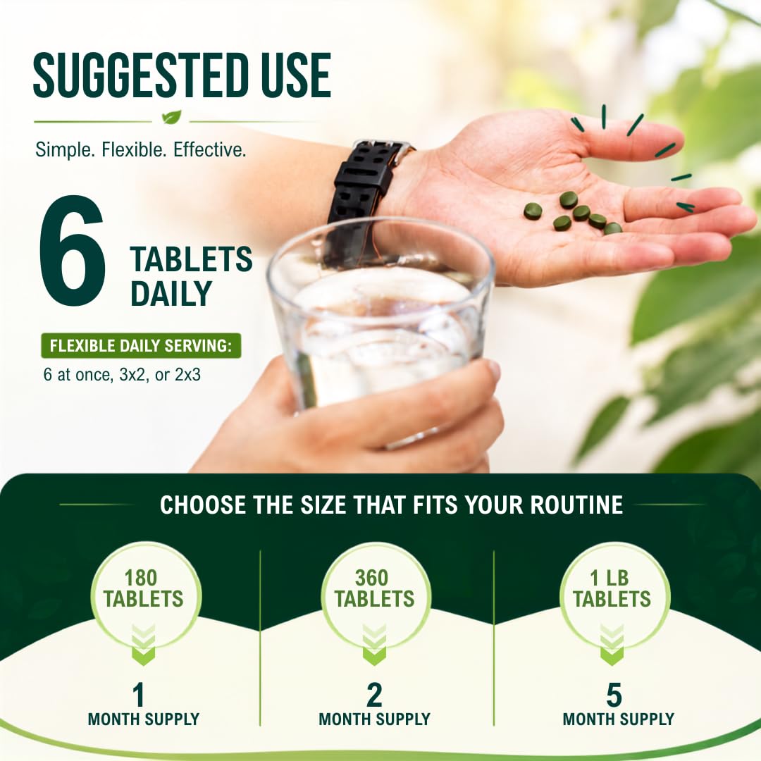 Earthrise Superfood California Spirulina 500mg Tablets, 1 LB — Amazon image 4