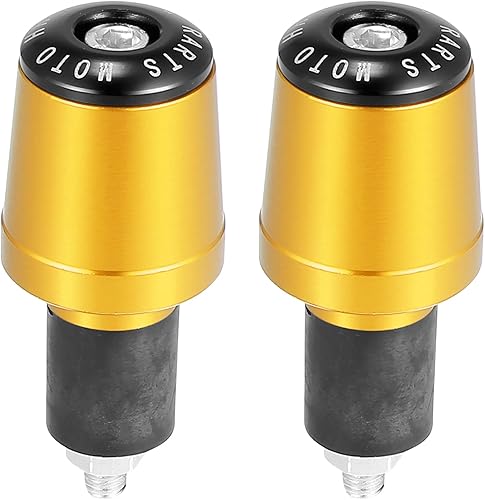 Motoforti 1 par de tapones de extremo de manillar de motocicleta tono dorado 78 "0.866 in universal CNC aleación de aluminio para motocicleta scooter