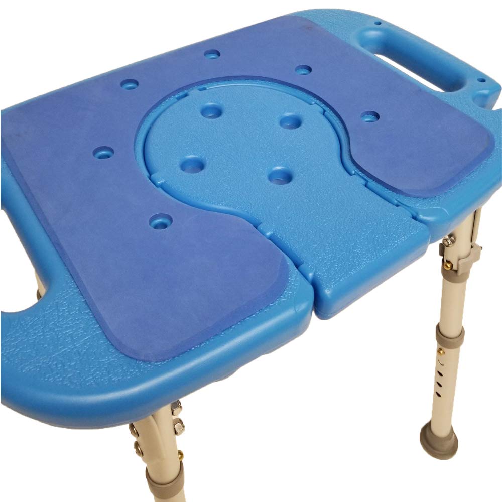 Platinum Health Atlas Deluxe - Banco bariátrico para Ducha/baño, Capacidad de 600 Libras, Acolchado con Corte e Inserto. Silla de Ducha Resistente con Altura Ajustable y Asiento XL