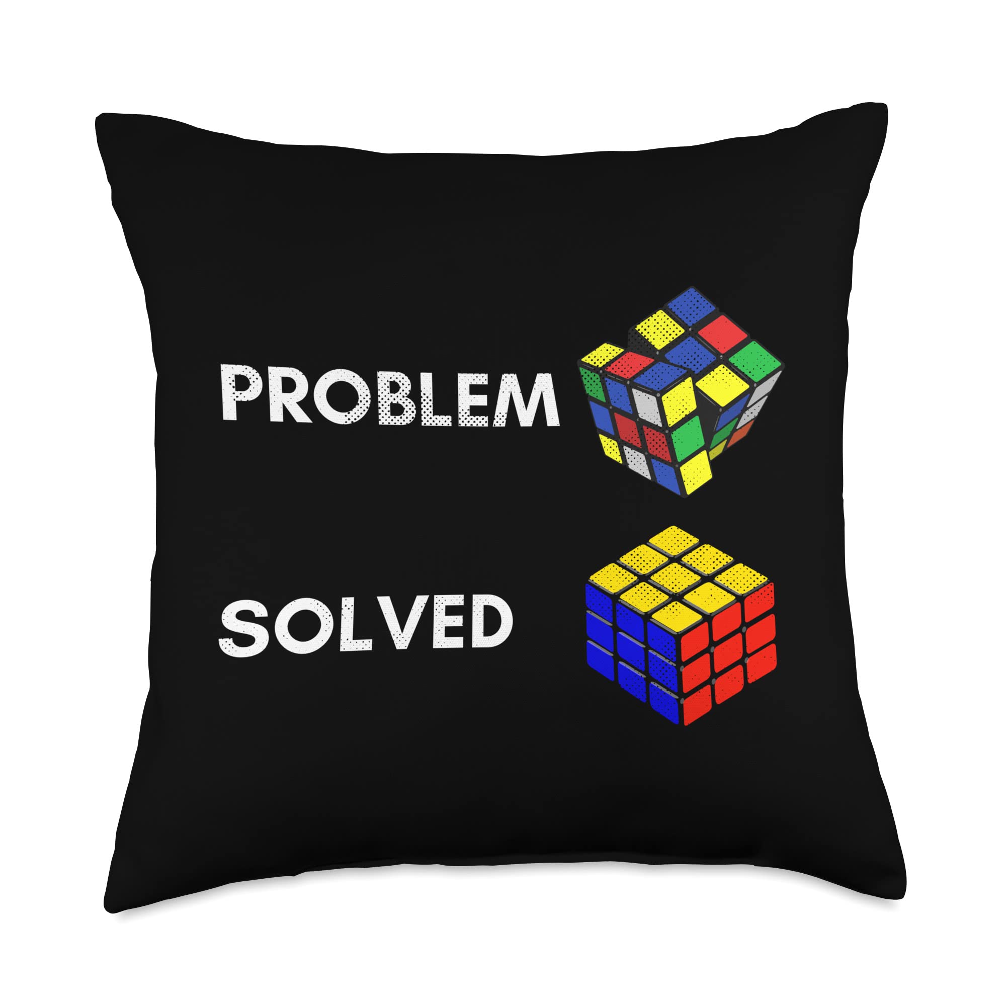 Rubix Cube Speed Cubing Master Puzzle Master Math Game Throw Pillow