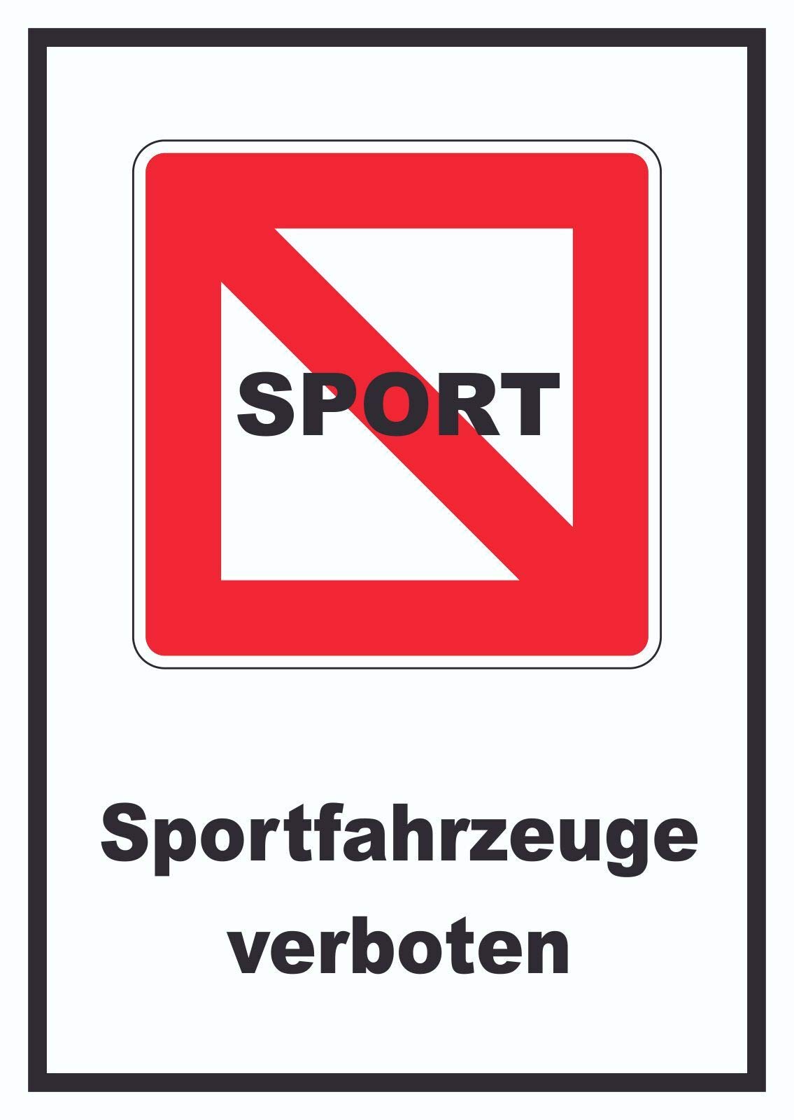 Fahrverbot für Sportboote Symbol und Text Sportfahrzeuge verboten A1 Rückseite selbstklebend