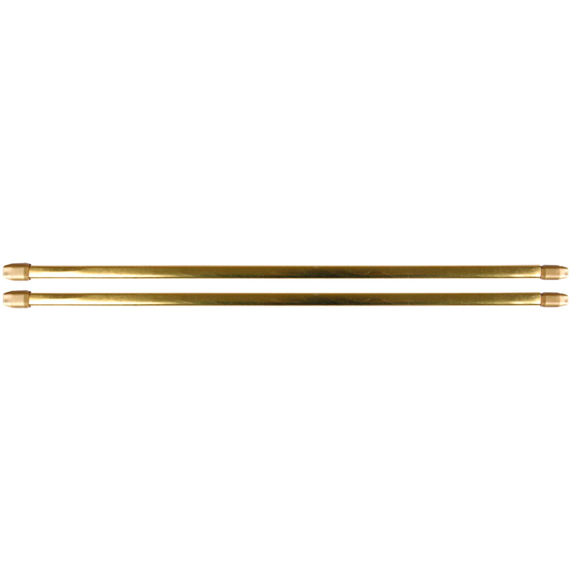 Gardinenstange Bistrostange (Messing Glanz) als 2er Pack - ausziehbar, inkl. Selbstklebehaken (80-120 cm)