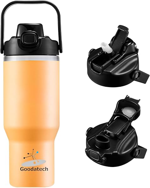 Goodatech 510ml/18oz Tazza Viaggio caffè Termica in acciaio inossidabile, Senza BPA Vuoto Isolato Borraccia, Auto Bicchiere con Coperchio a Tenuta Stagna, per caffè caldo/freddo, tè e birra (Blu) - 1