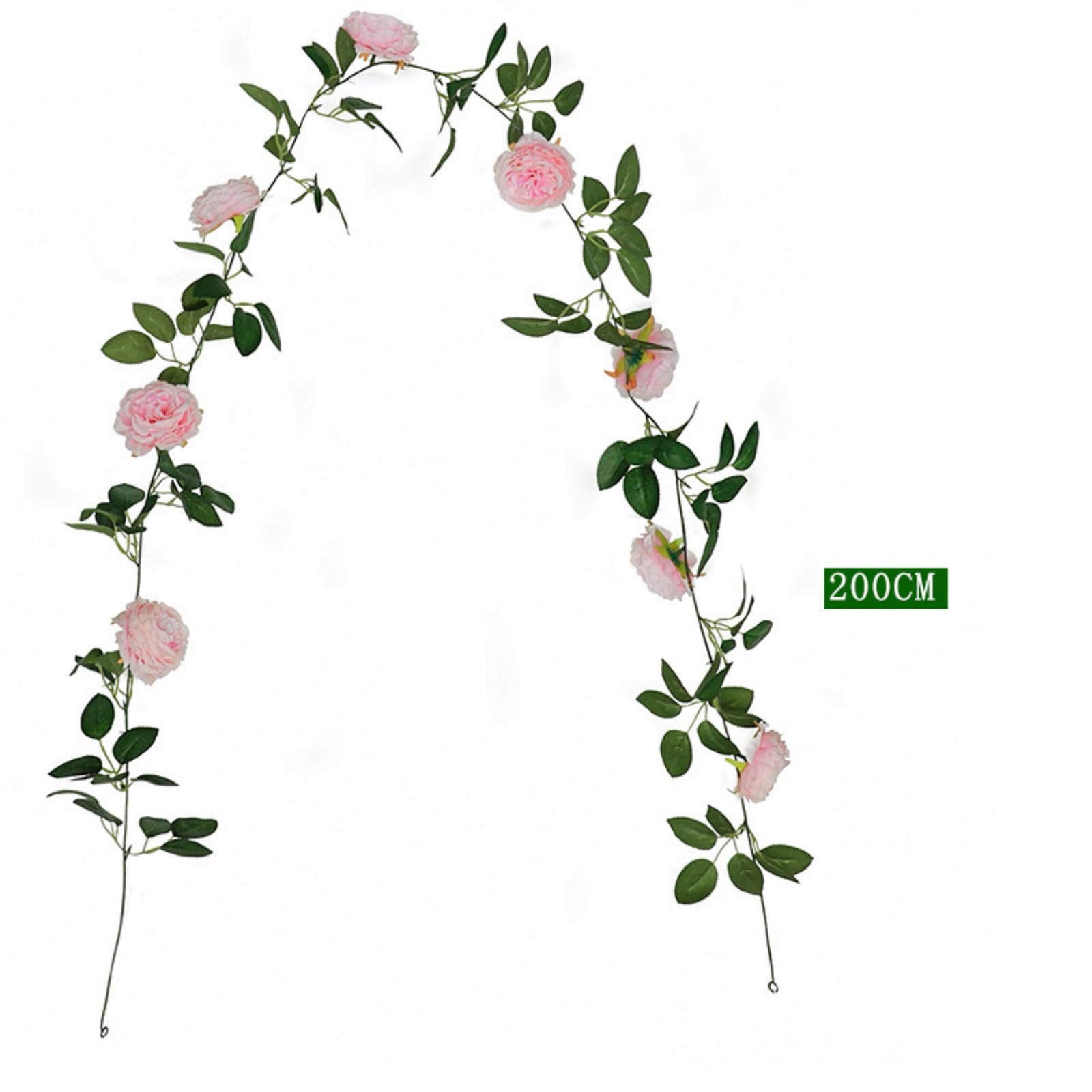 3 Stück (6,0 m) Rosa Blumengirlande, Kunstblumen Wie Echt für Hochzeitsbogen, Pfingstrosen Girlande Seidenblumen Hängend Rebe für Hochzeit, Party, Garten, Weihnachten (baise,6 Stück)
