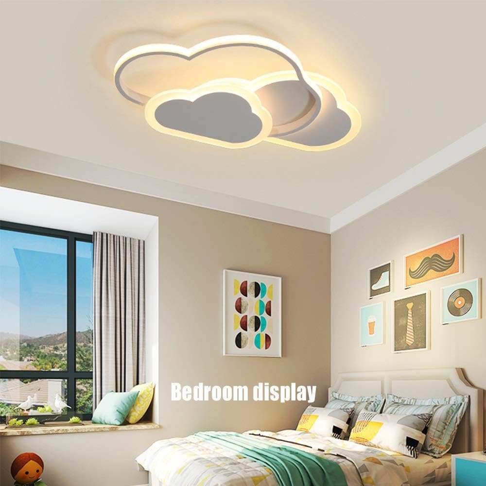 LED Kinder Deckenlampe 42W Kinderzimmer Lampe Decke Kreative Wolkenlampe Deckenleuchte für Schlafzimmer, 3000K Warmweißes Licht Deckenlampe Kinderzimmer für Wohnzimmer, Schlafzimmer(52CM)