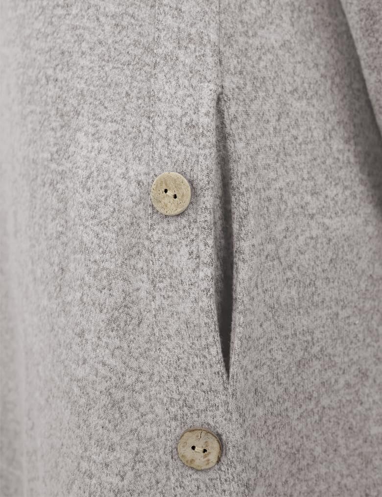 Poetsky Womens Tunic or Tops to Wear with Leggings Long Sleeve Side Buttons Swing Casual Long Shirts with Pockets S-3XL - Image 4