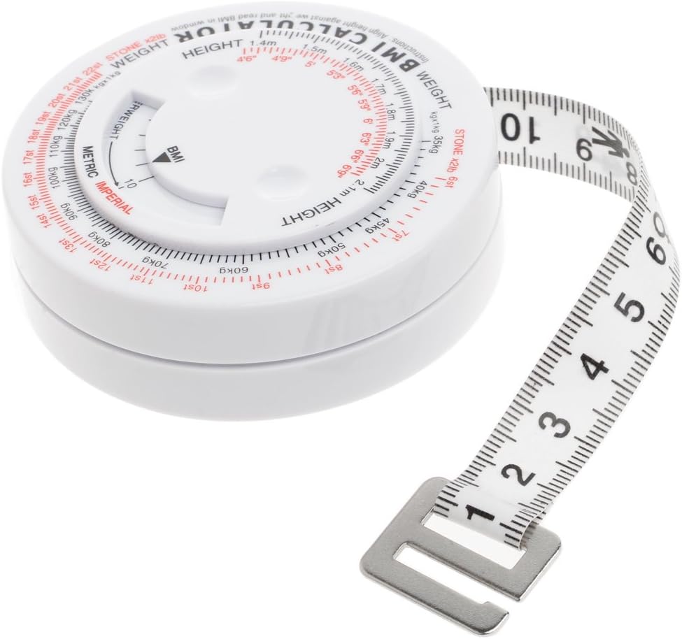 BMI Body Mass Index Retractable Tape 150cm Measure Calculator Diet Weight Loss By Keaiduoa