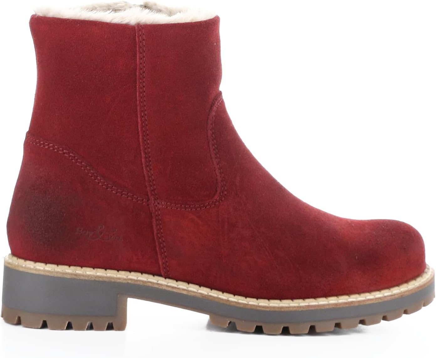 Bos. & Co. Suede/Fantara Faux Fur Side Zip Boots - Calib