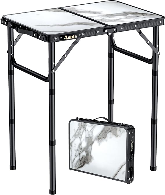 Table De Camping Pliante En Aluminium - Légère (660g), Portable Avec Sac, Pliante En 1 Sec | Pour Pique-nique, Plage, Jardin, Balcon