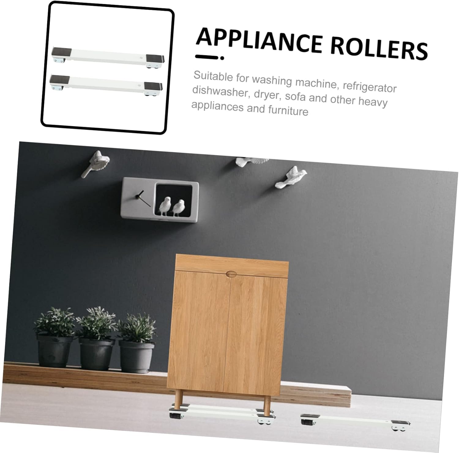 jojofuny Extendable Appliance Rollers Easy Sliders Washer Fridge Moving Bracket Non-Slip Pads for Washing Machine Refrigerator Dryer