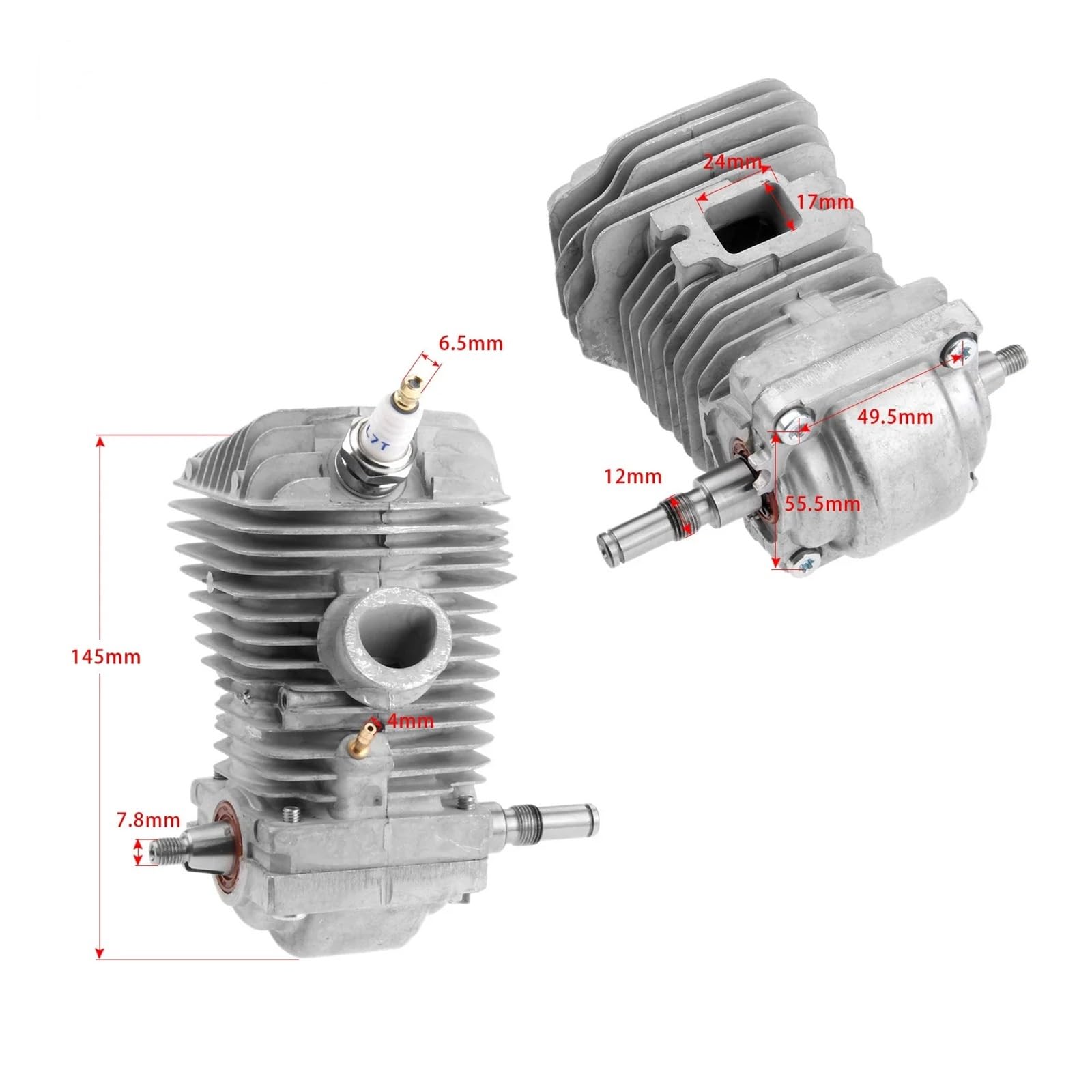 Juego de bujías de 49,5 mm for Motor de Motosierra MS230 MS250, for jardín, 1 Unidad