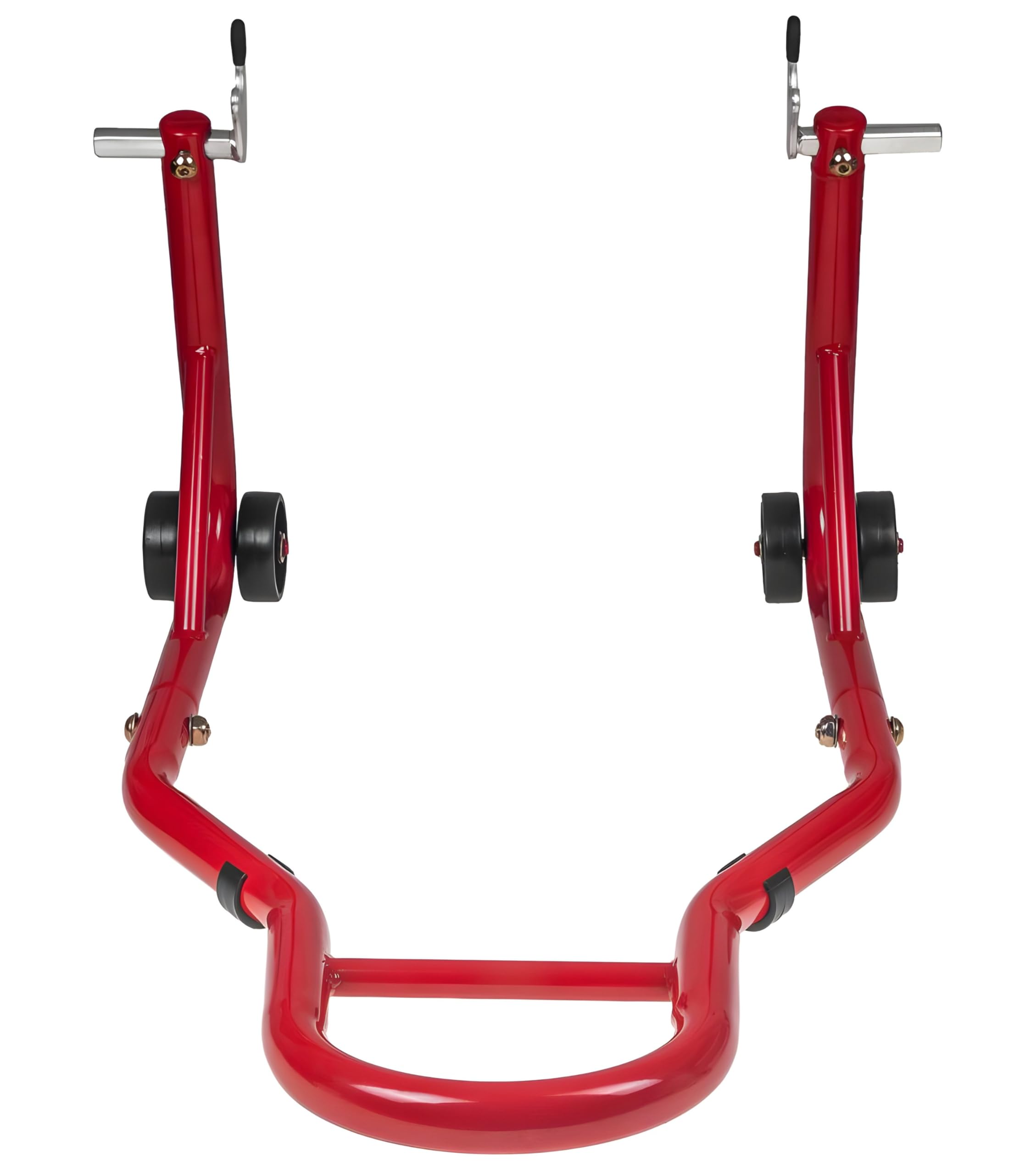 Motorradständer/Montageständer Set Vorne + Hinten Parzini Strada, rot mit gummierter und V- Aufnahme