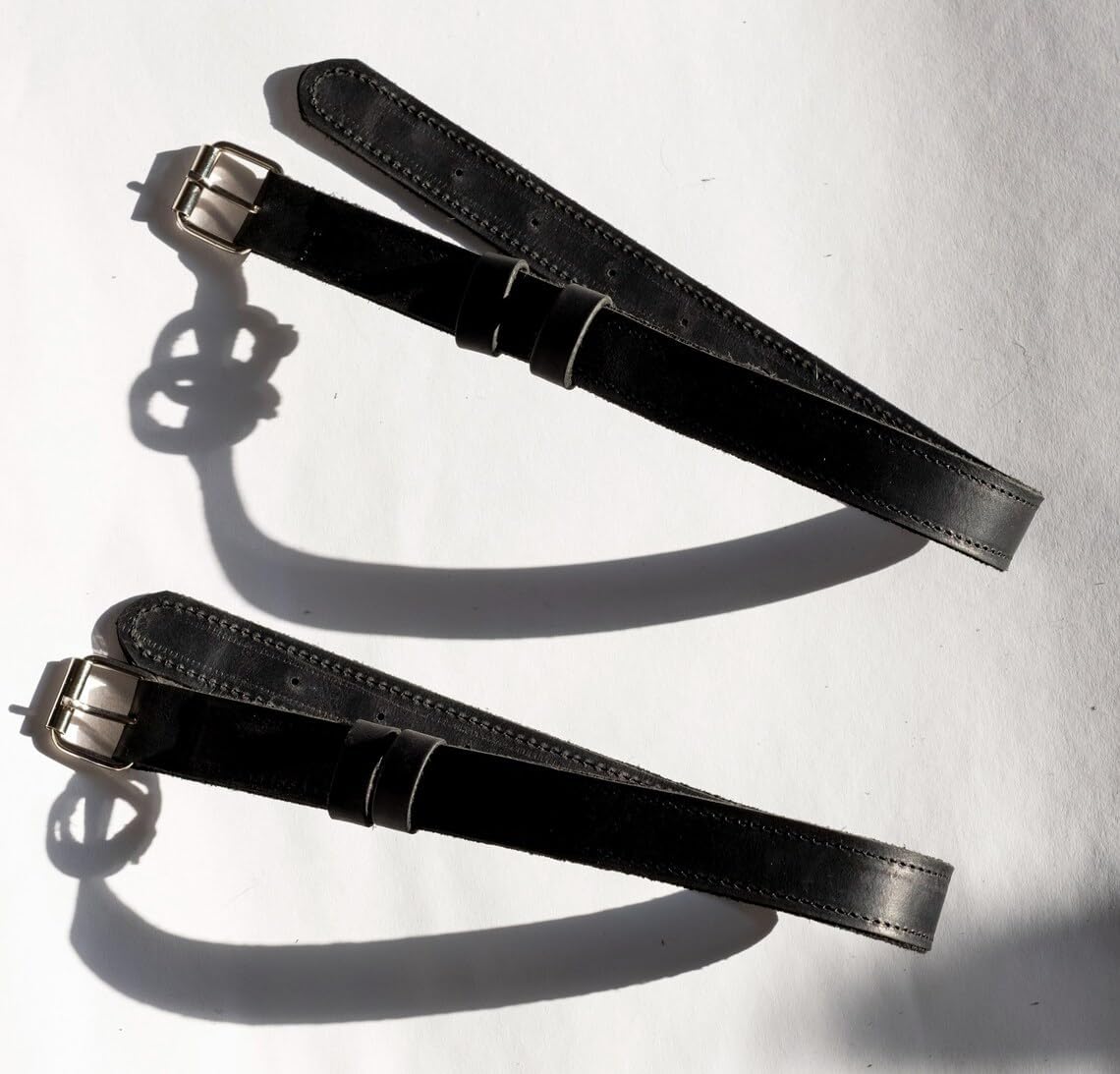 Adjustable Leather Leg Garters – Genuine Leather Thigh Straps Pair with Buckle Closure, Adjustable Leg Harness Accessories for Cosplay, Goth & Festival Outfits, Black