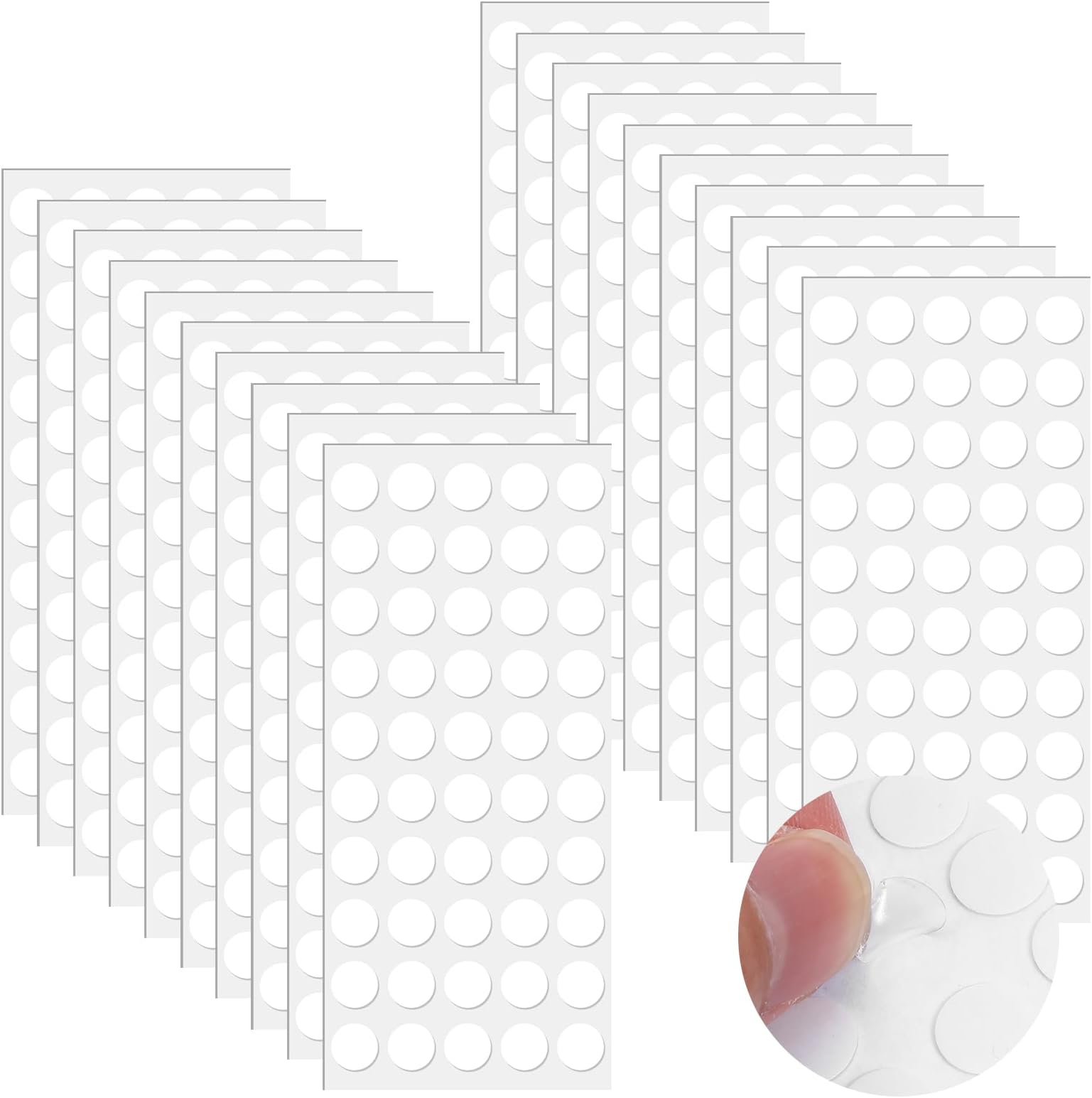 SHENLIU 1000PCS Double Sided Adhesive Dots, 0.4" Clear Removable Sticky Tack Putty No Trace Poster Sticky Dots for Balloons, Wall Hanging, Posters, Crafts, Festival Decoration