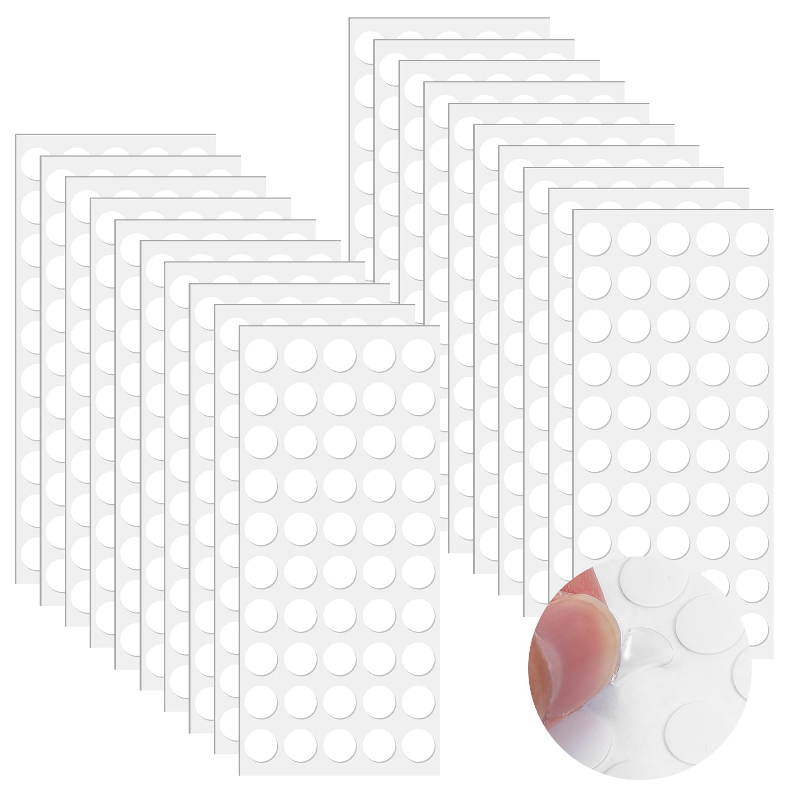 SHENLIU 1000PCS Double Sided Adhesive Dots, 0.4" Clear Removable Sticky Tack Putty No Trace Poster Sticky Dots for Balloons, Wall Hanging, Posters, Crafts, Festival Decoration