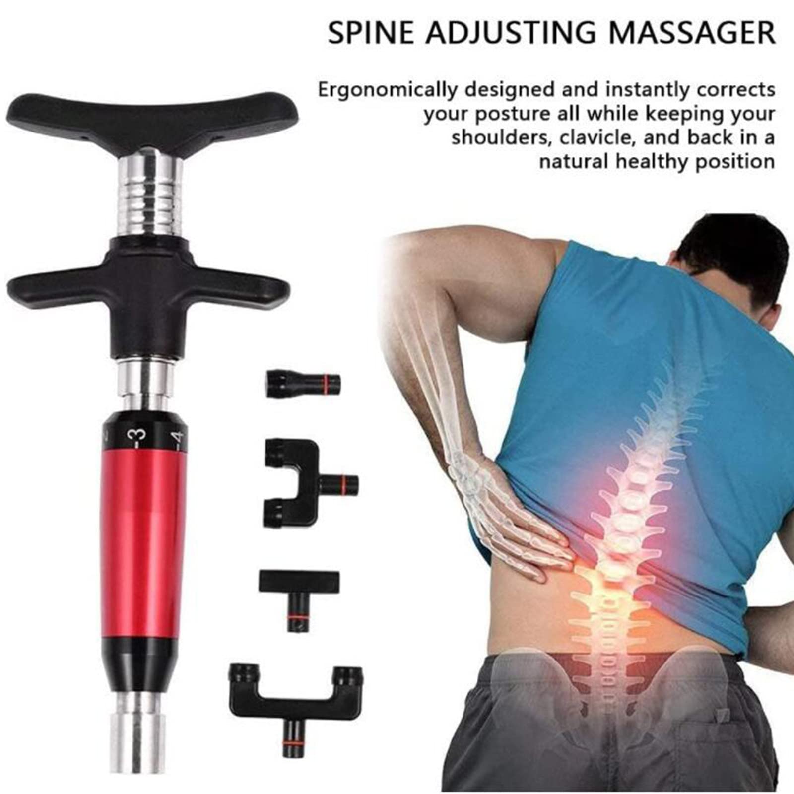 RęCzne NarzęDzie Chiropraktyczne,6 PoziomóW RęCzne NarzęDzie do Regulacji KręGosłUpa Chiropraktyka GłęBoko KojąCy Masaż Stresowy Dla Regulatora Skoliozy MasażEr KręGosłUpa,Yellow