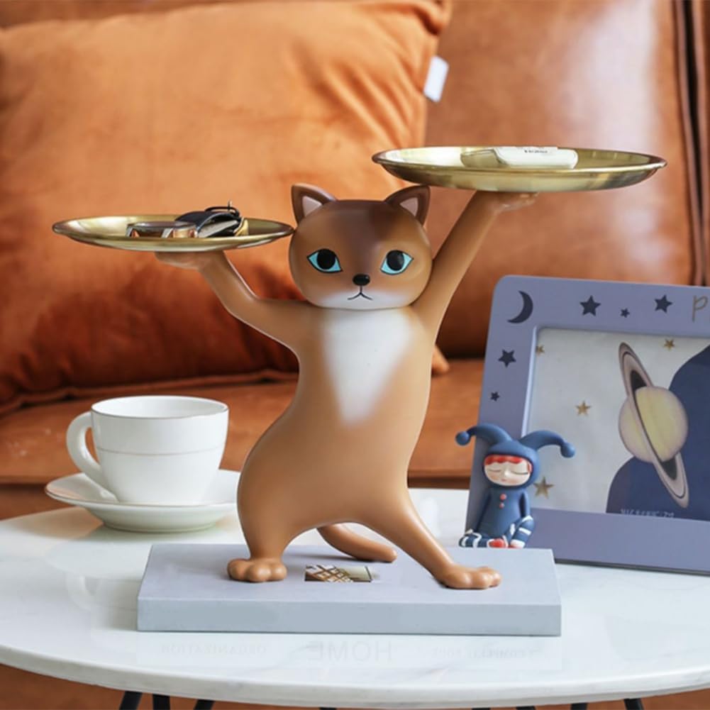 Amazon｜Chaksy 装飾用猫トレイ、猫装飾樹脂トレイ、キャンディ