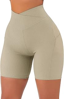 Womens Gym Shorts Seamless Athletic Quick Dry Sports Shorts Sexy Lightweight Comfy Running Shorts with Pockets