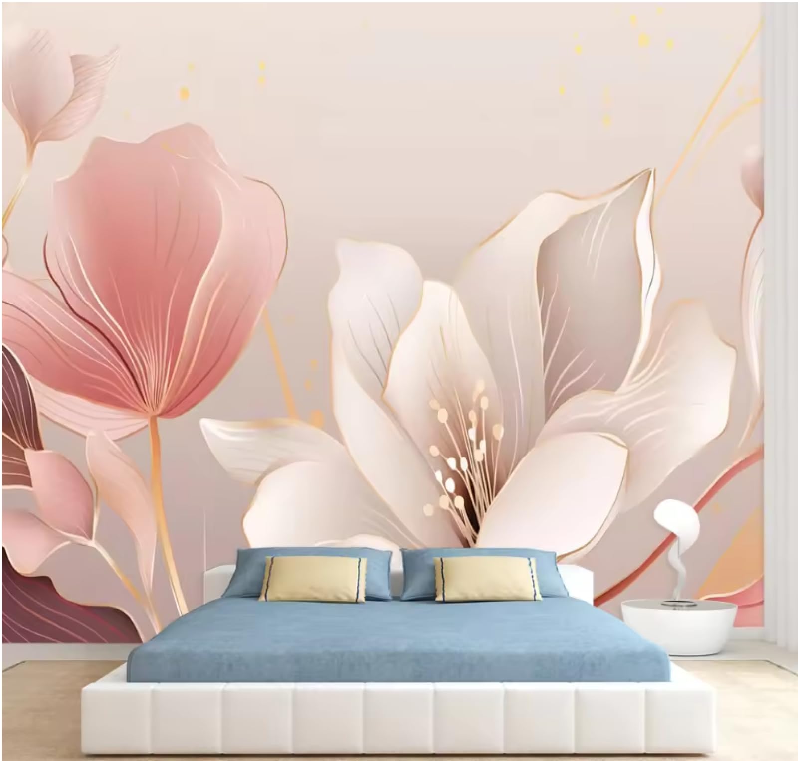 Tapeta dekoracja salonu tapety wystrój domu kwiat lotosu mural tapeta 3D, 3D, 250 x 175 cm