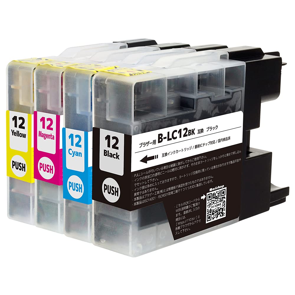 Amazon.co.jp: LC12 (BK/C/M/Y)【4色セット】ブラザー用 純互換インク