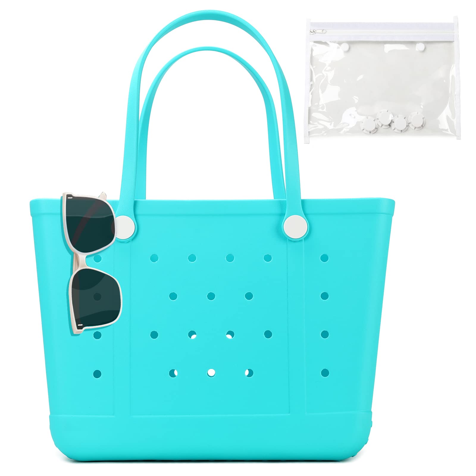 MYHOZEE Beach Bag Large Rubber Tote Bag With Holes for Women Summer
