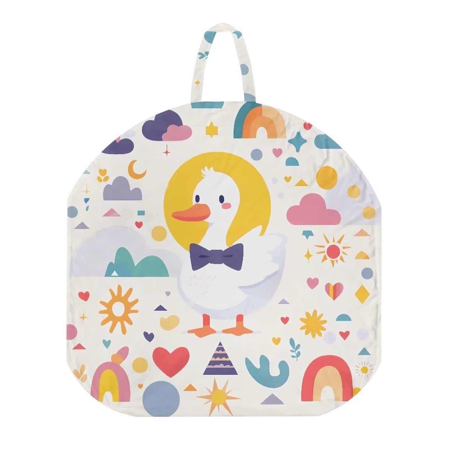 2 Pieces Cartoon Duck Printing Newborn Lounger Cover, Removable Washable Portable Soft Comfortable Infant Lounger Baby Floor Seat Protector for Baby Boys Girls Playing Sleeping