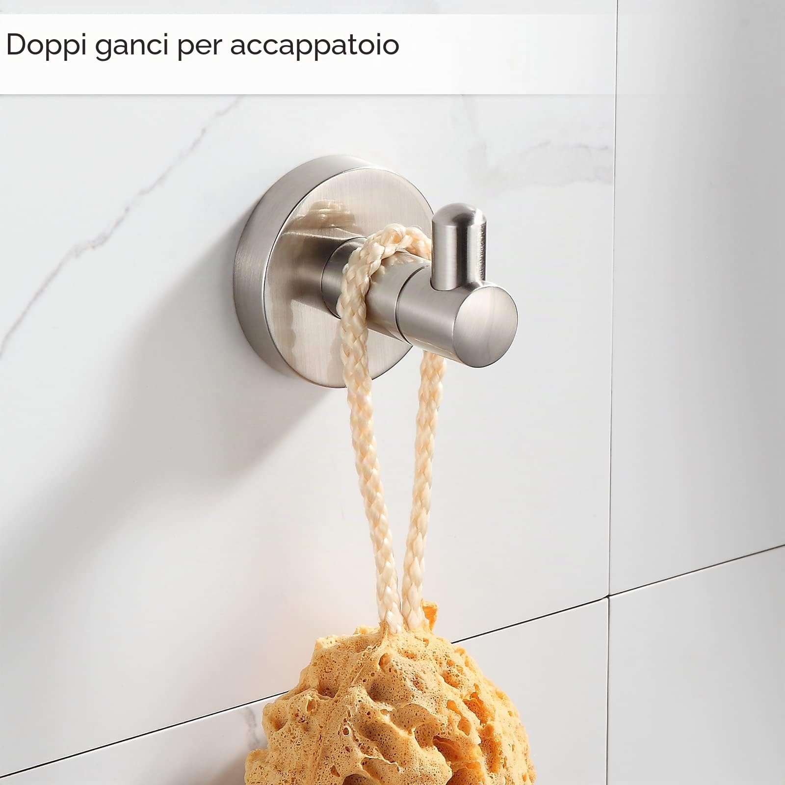 BGL Set di accessori per il bagno in nichel spazzolato, set di accessori da bagno, 8 pezzi