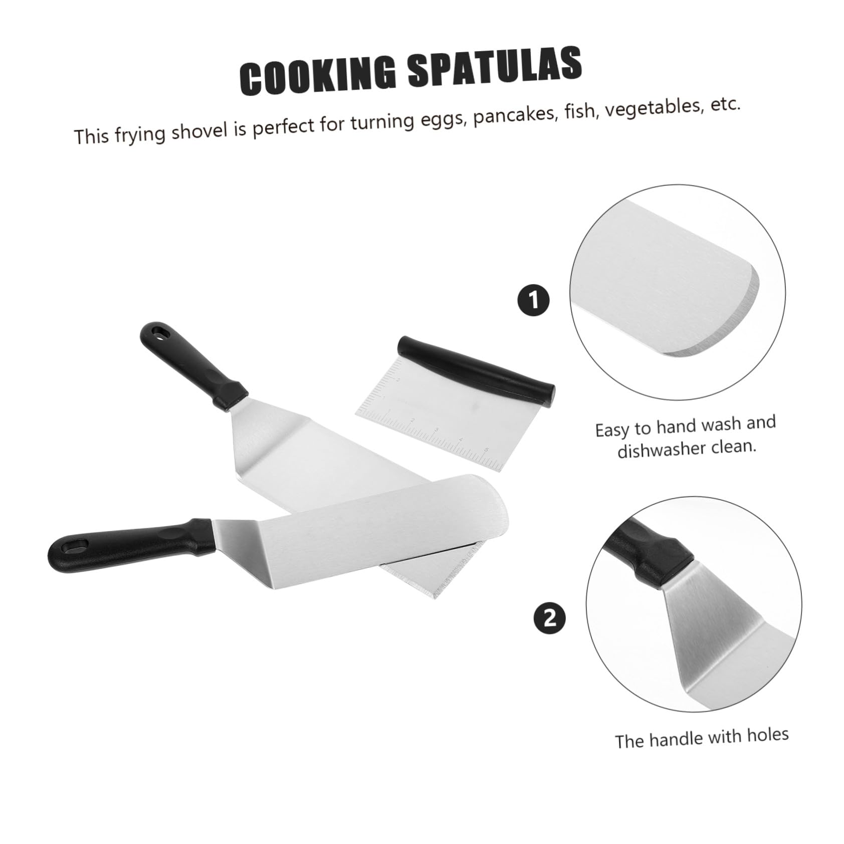 Spatule Inox Multifonction pour Barbecue Plancha et Pâtisserie Ustensiles de Cuisine Portable pour Steak Pizza Œufs et Pancakes