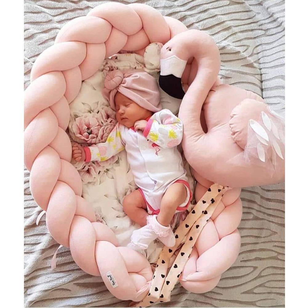 Réducteur de Lit Bébé Nouveau Né Nourrisson Pod Cocoon Coton Respirant Multifonctions Portable Bébé Nid Lit Lits de Voyage 90×50cm (Pink)