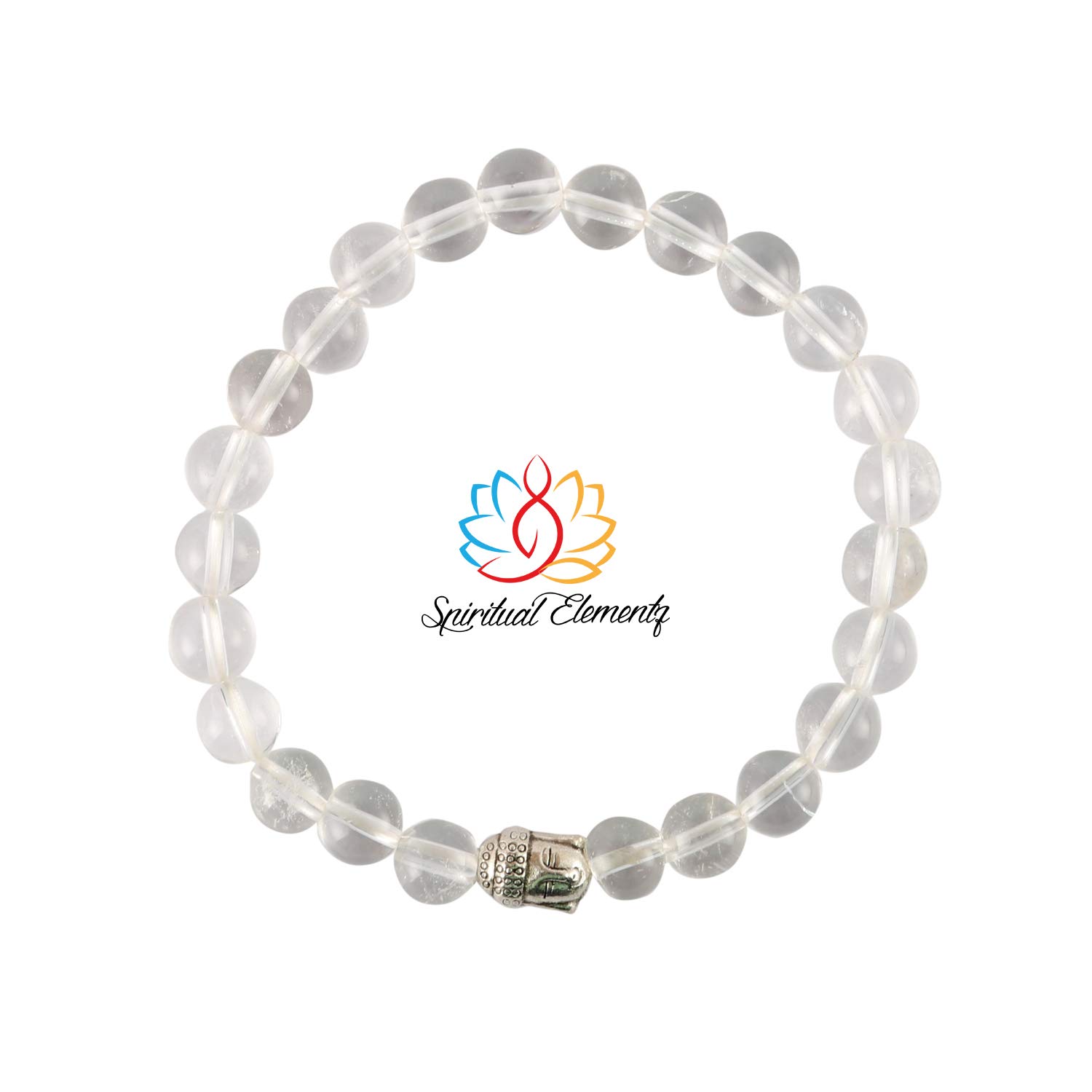 spiritualelementzSpiritual Elementz Reiki Charged Crystal Gemstone Bracelet (7-8 mm) (21-24 Beads) "Stone of Purity & Postivity" Also Known As Master Healer.