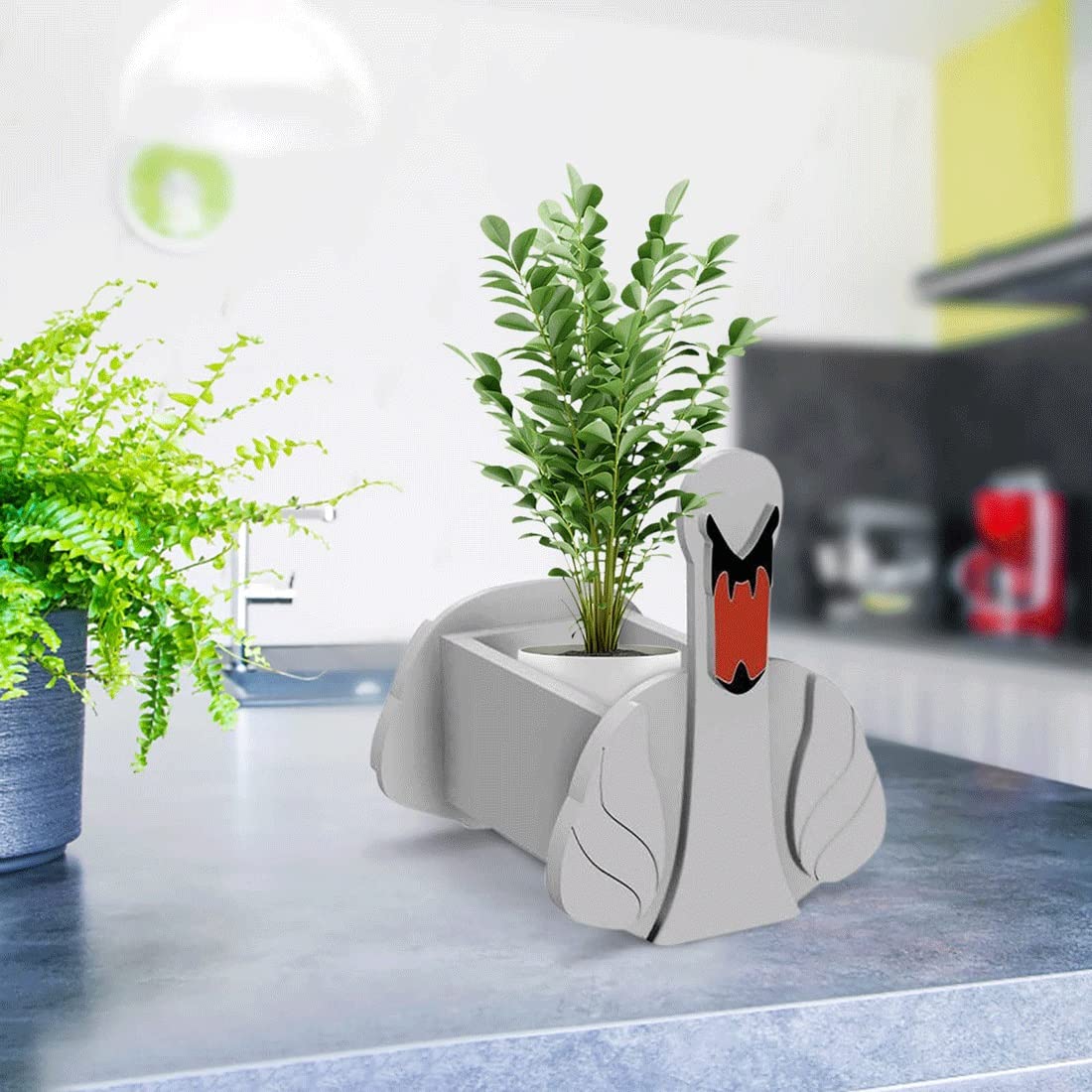 Blumentpfe in Tierform, Cartoon-Pflanzgef PVC, niedlich geformter  Blumentopf, Gartenkunsthandwerk, Blumentopf (Schwan): Amazon.de: Garten