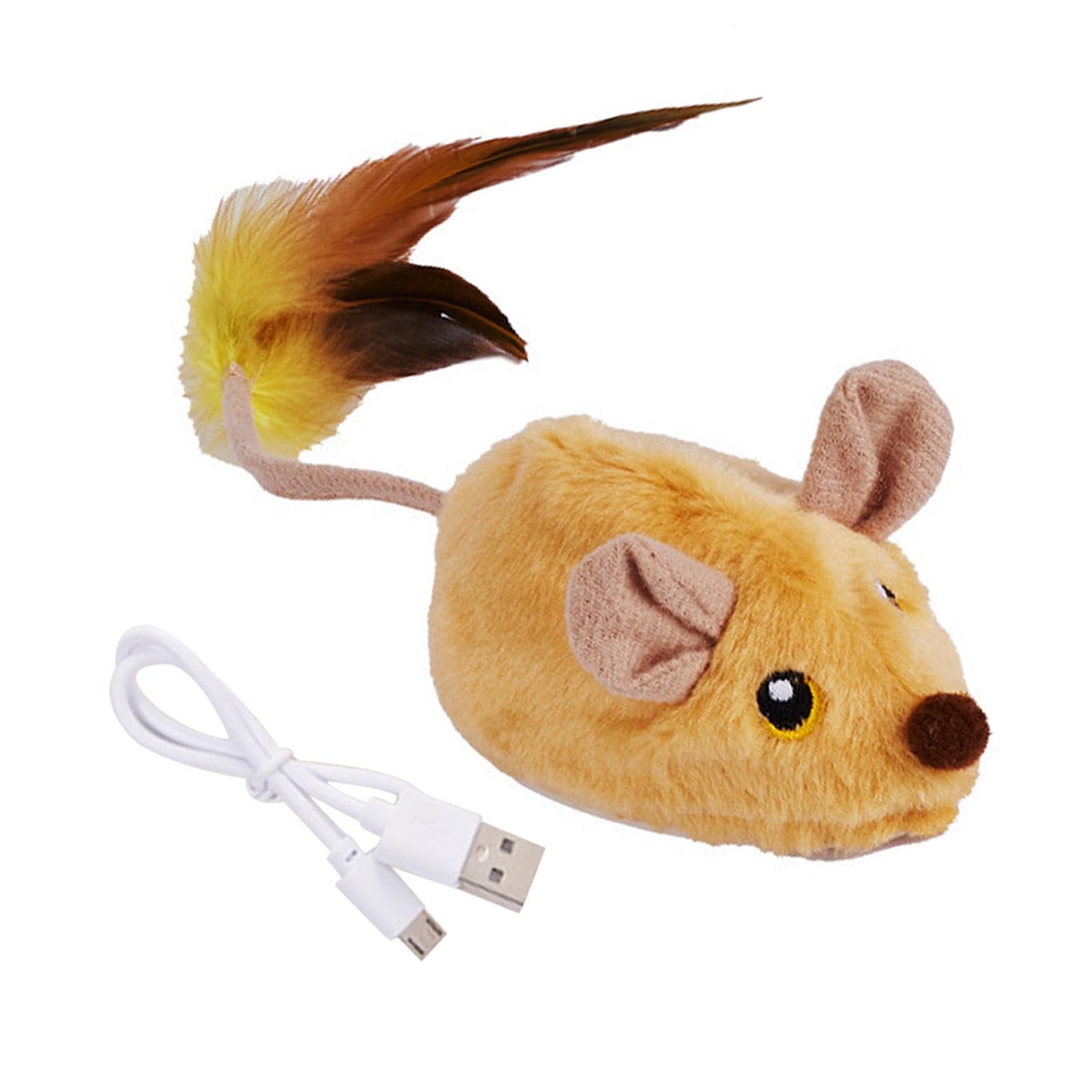 Lot de 5 jouets interactifs pour chat souris lavables Jaune