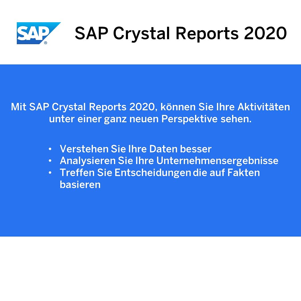 SAP Crystal Reports 2020 Reporting software | Standard | PC | PC Aktivierungscode per Email