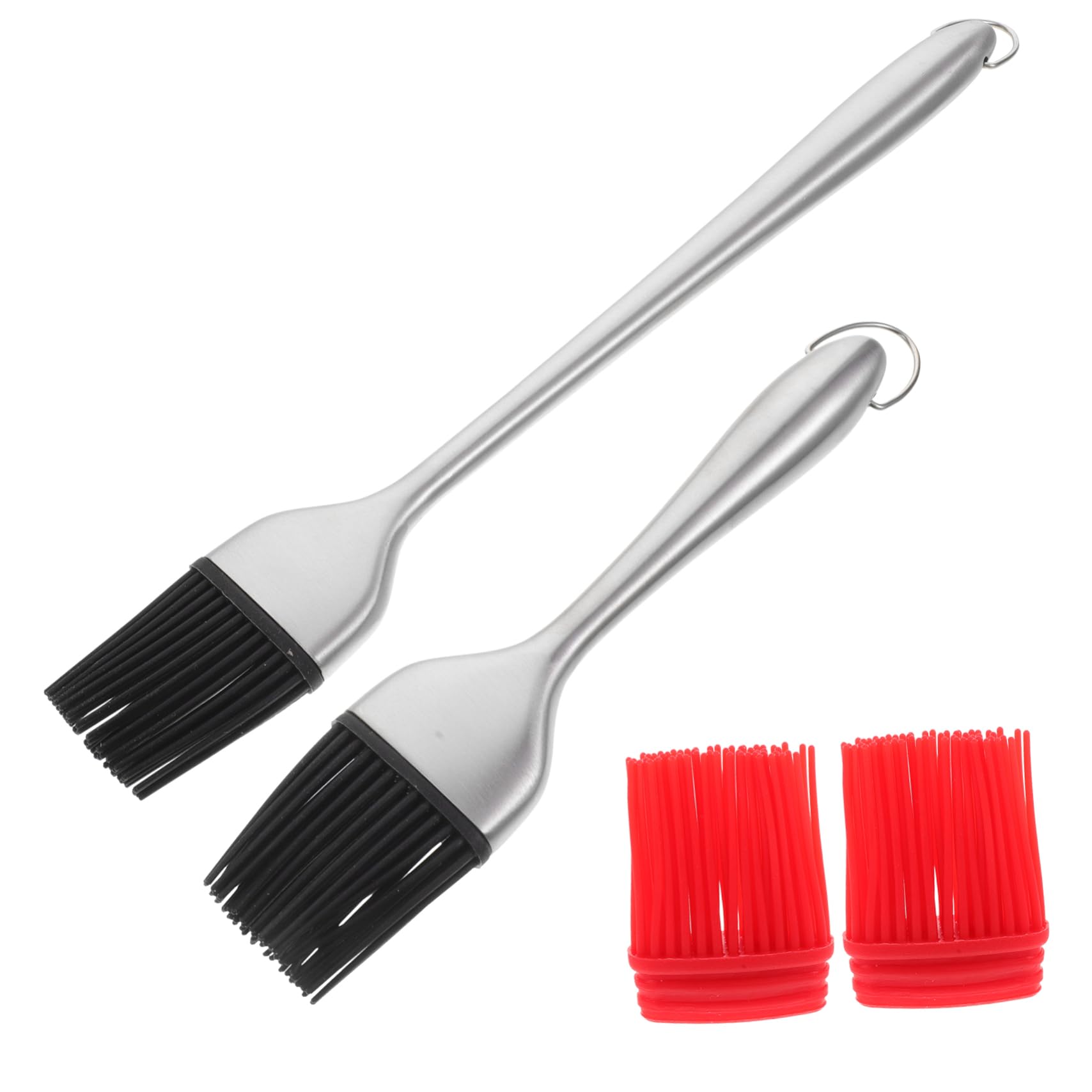 NAMOARLY Stainless Steel Silicone Basting Brush Set 4 Pack Barbecue Basting Brush for Cooking and Baking