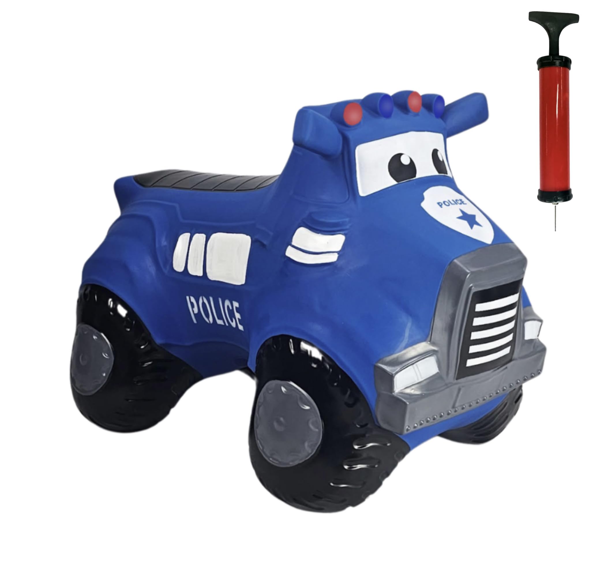 Happy Hopperz Police 'Patrol Squad' Truck Toy - Blue - Free Pump & One Way Valve - Indoor/Outdoor Space Hopper for Kids 12 Months to 5 Years - Ideal as Baby Balance Bike for 1-3 Year Olds โ image 1