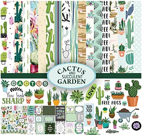 Cactus and Succulent House Plants Theme Collection Double-Sided Scrapbook Paper Kit Cardstock 12"x12" Card Making Paper Pack With Sticker Sheet - 16 Pages - Multicolor image 5