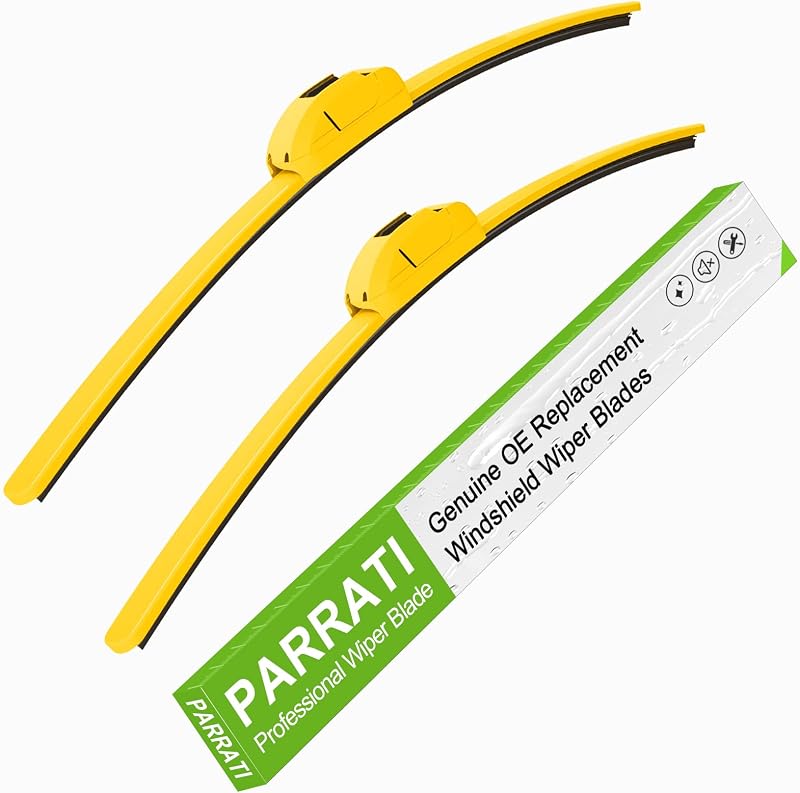 Palhetas do limpador de para-brisa PARRATI amarelas 56 cm – Par para braço tipo gancho U/J