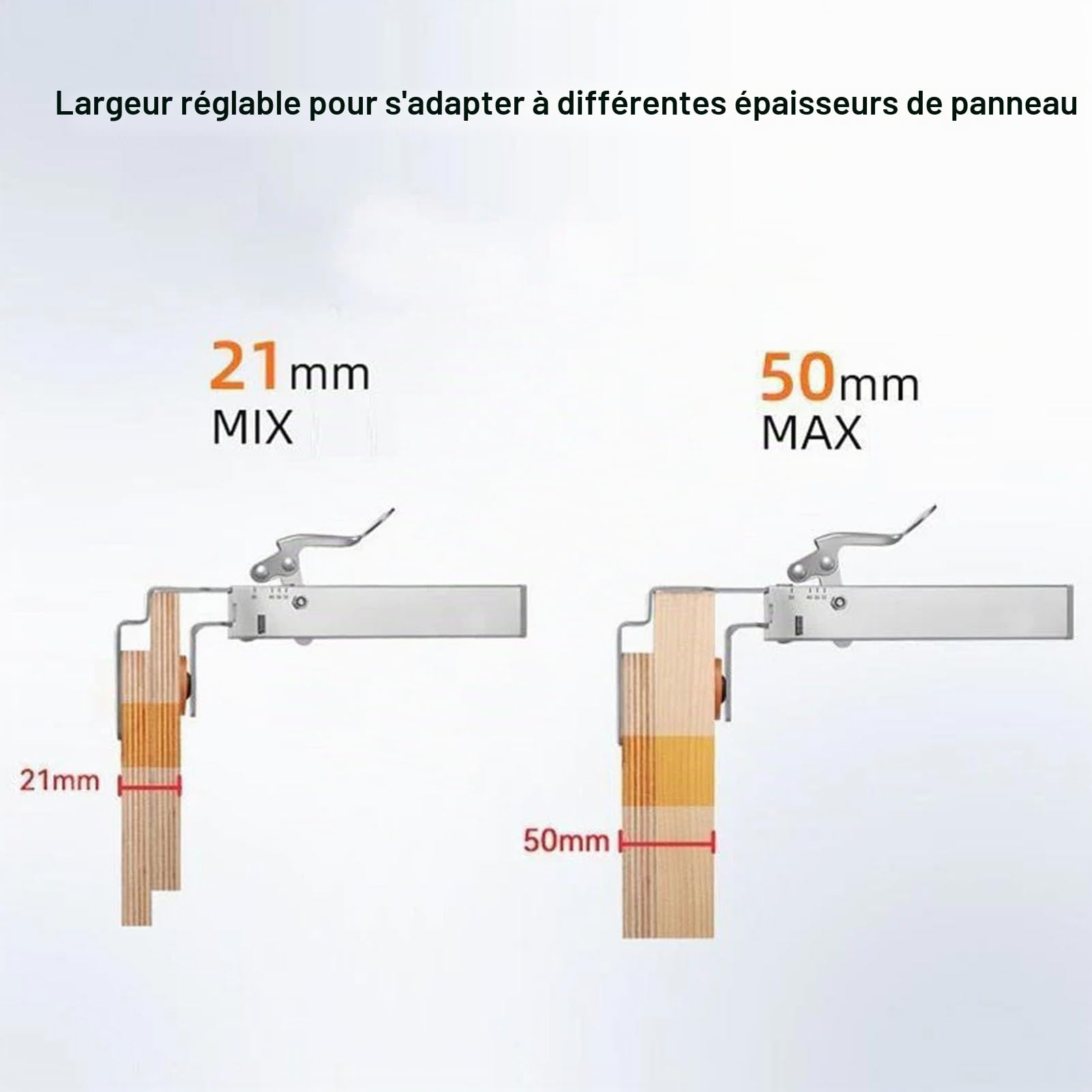 Pince Facade Tiroir, 2PCS Pinces de Montage de Tiroir, Gabarit de fixation de tiroirs réglable en acier inoxydable, gabarit de quincaillerie d'armoire pour outils d'installation (2PCS)