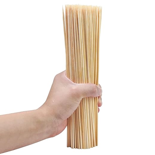200PCS 10 inch Bamboo Skewers for BBQ,Appetizer,Fruit,Cocktail,Kabob,Chocolate Fountain,Grilling,Kitchen, Crafting and Party. More Size Choices 6"/8"/10"/12"/36"