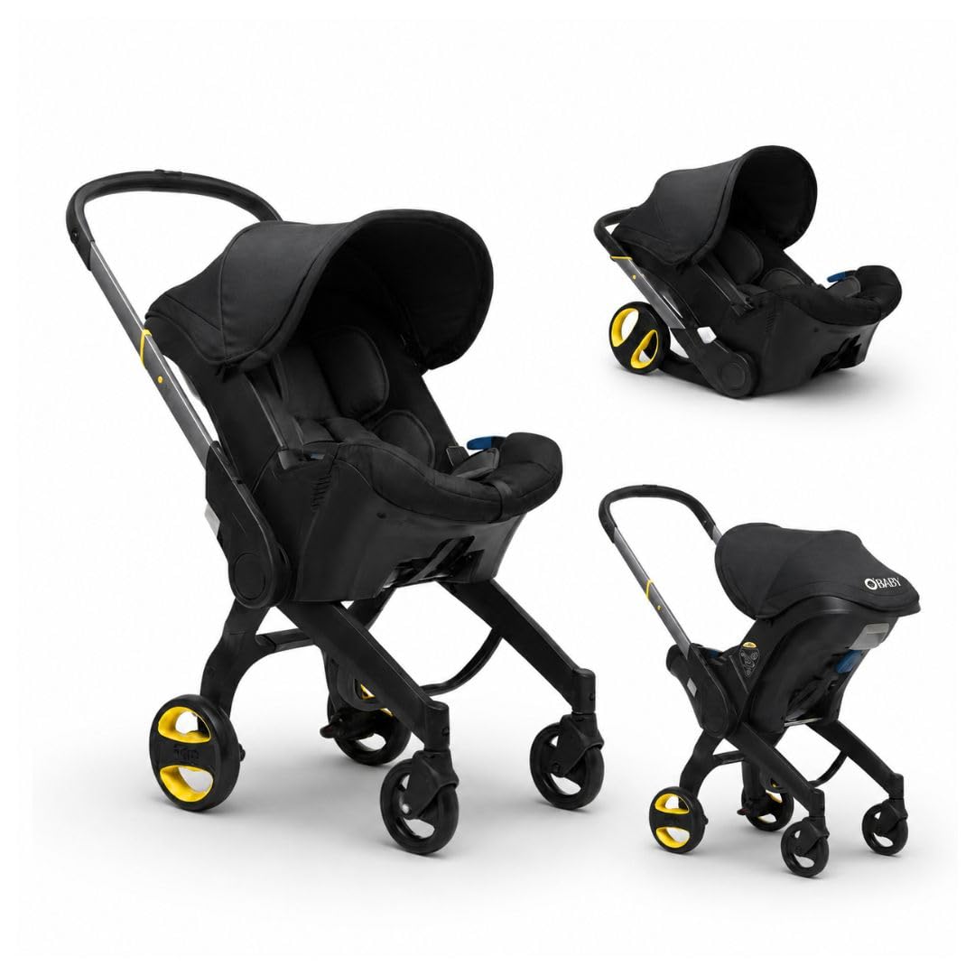 OBABY Car Seat/Travel Stroller/Convertible/Adjustable seat/ 5 Point Safety Harness/Ergonomic/Foldable seat/Multi-Position Stroller for New Born and Toddler (Pitch-Black)-image-14