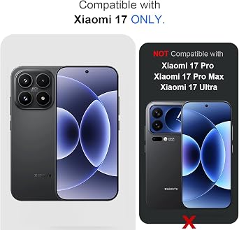 QUIETIP Magnetic Case for Xiaomi 17 with Screen Protector,[Compatible with MagSafe] Metal Frame + Translucent Matte Drop Protection Cover,Black