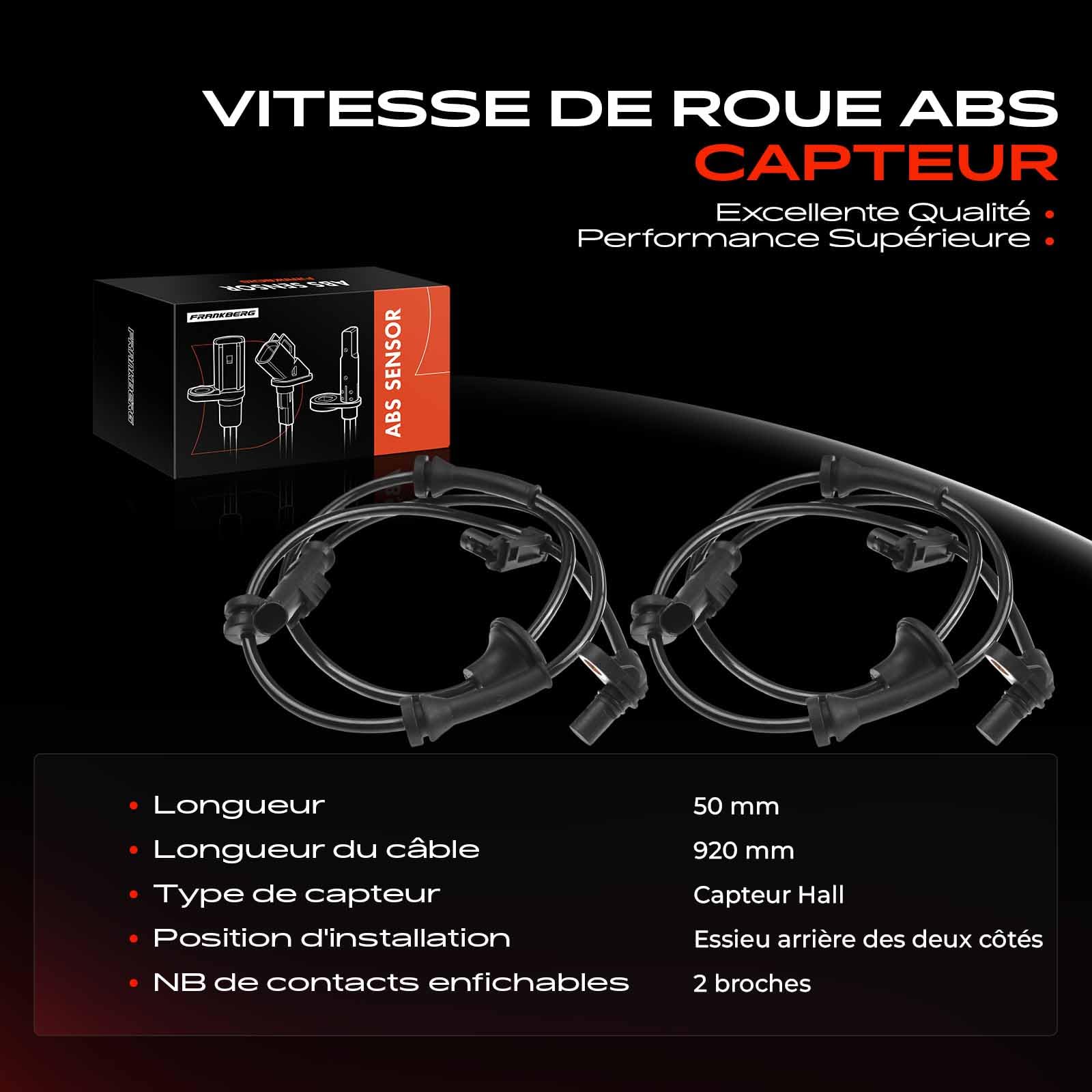 Frankberg 2 capteurs ABS avant 895440H020