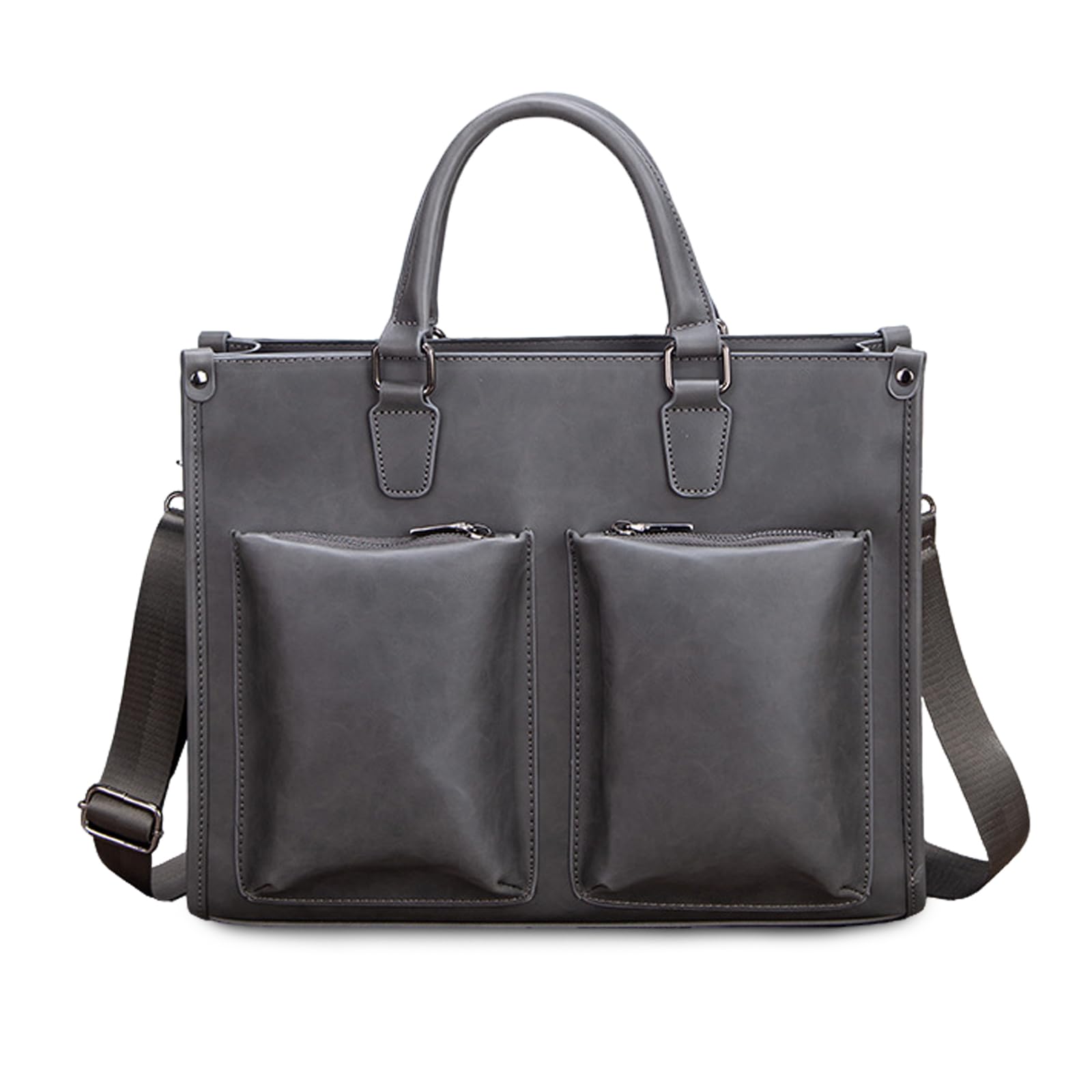 FANDARE Maletín Hombre Mate Cuero PU Cartera Maletín Ligero Bolso Portátil