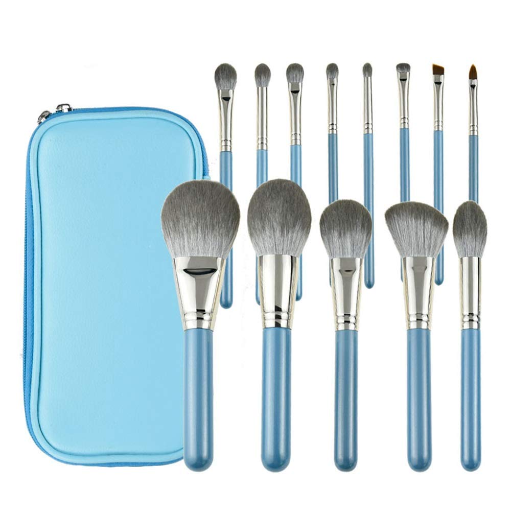 Juego de 12 brochas de Maquillaje, brochas para Sombras de Ojos, Juego de brochas de Maquillaje, Juego avanzado de brochas de Maquillaje sintéticas para Base, Corrector y(Zipper Packaging)