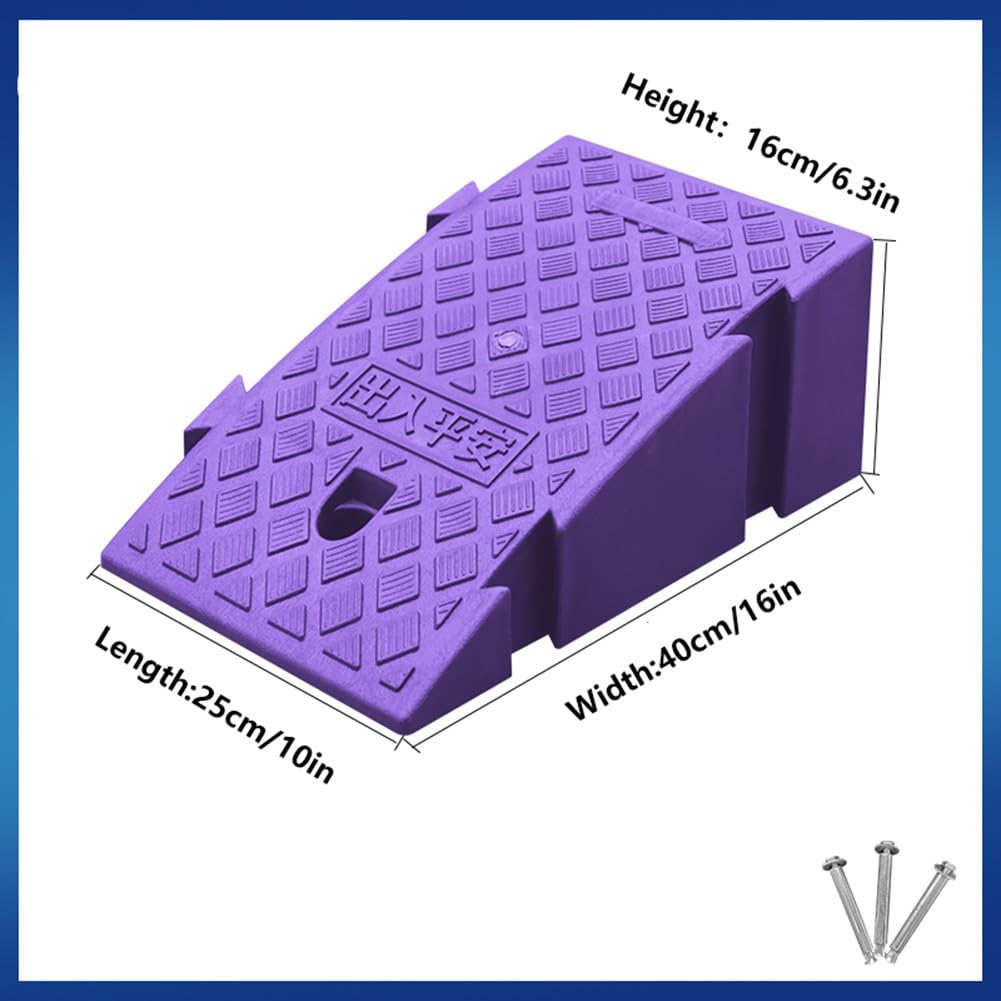 2szt Rampa Krawężnikowa，Przenośne Blokujące Plastikowe Rampa Progowe Na Podjazd, Kosiarki, Skuter, Wózek Inwalidzki, Samochód, Motocykl(Mauve)