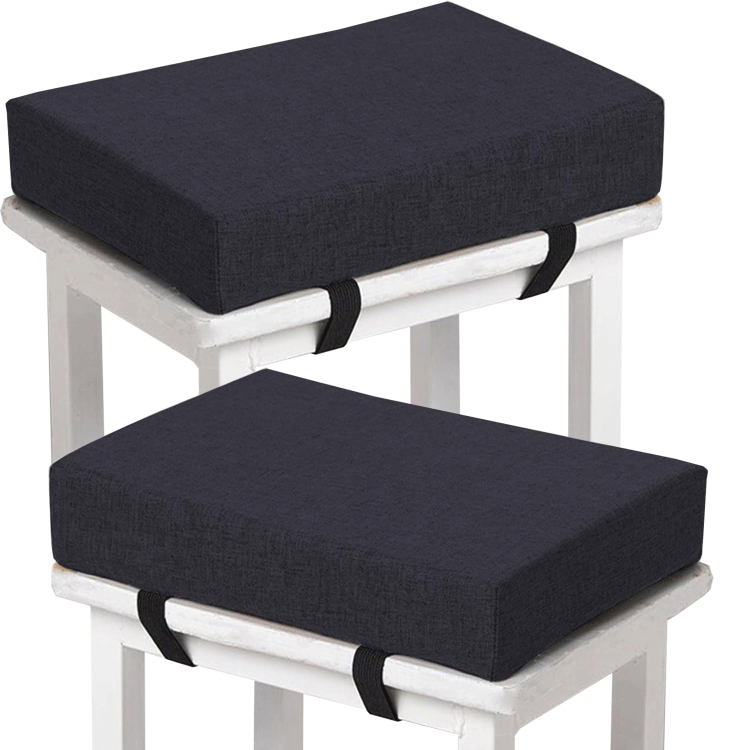 Hkjgnh H15 Memory Foam Square Seat Cushion3/ 5/8Cm Thick,35/40/45/50Cm Rectangular Stool Cushion,Anti - Slip, Seat Cushion Seat Pads Dining Chairs With Removable Cover For Kitchen Bar Chairs(,2Pcs 30X30x5cm)